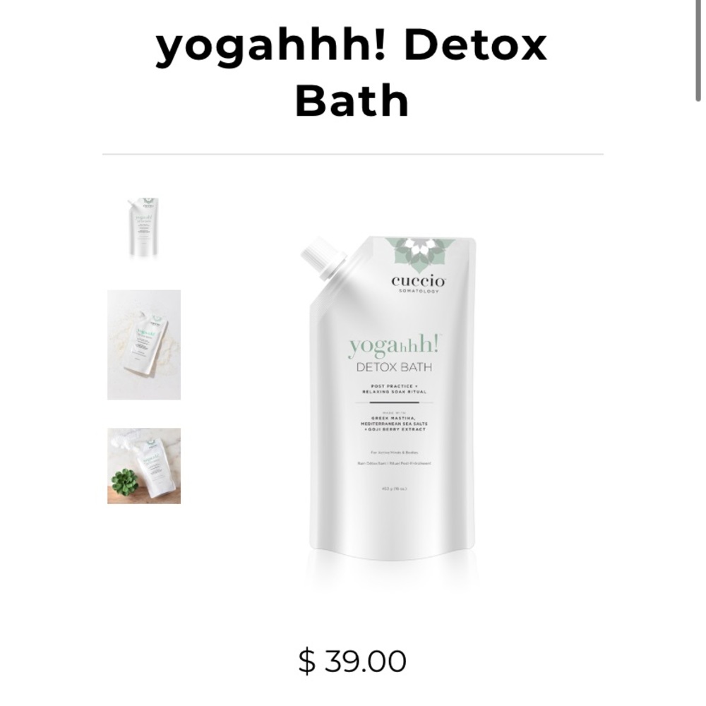 Cuccio somatology yogahhh! Detox bath